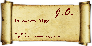 Jakovics Olga névjegykártya