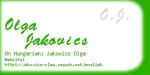 olga jakovics business card